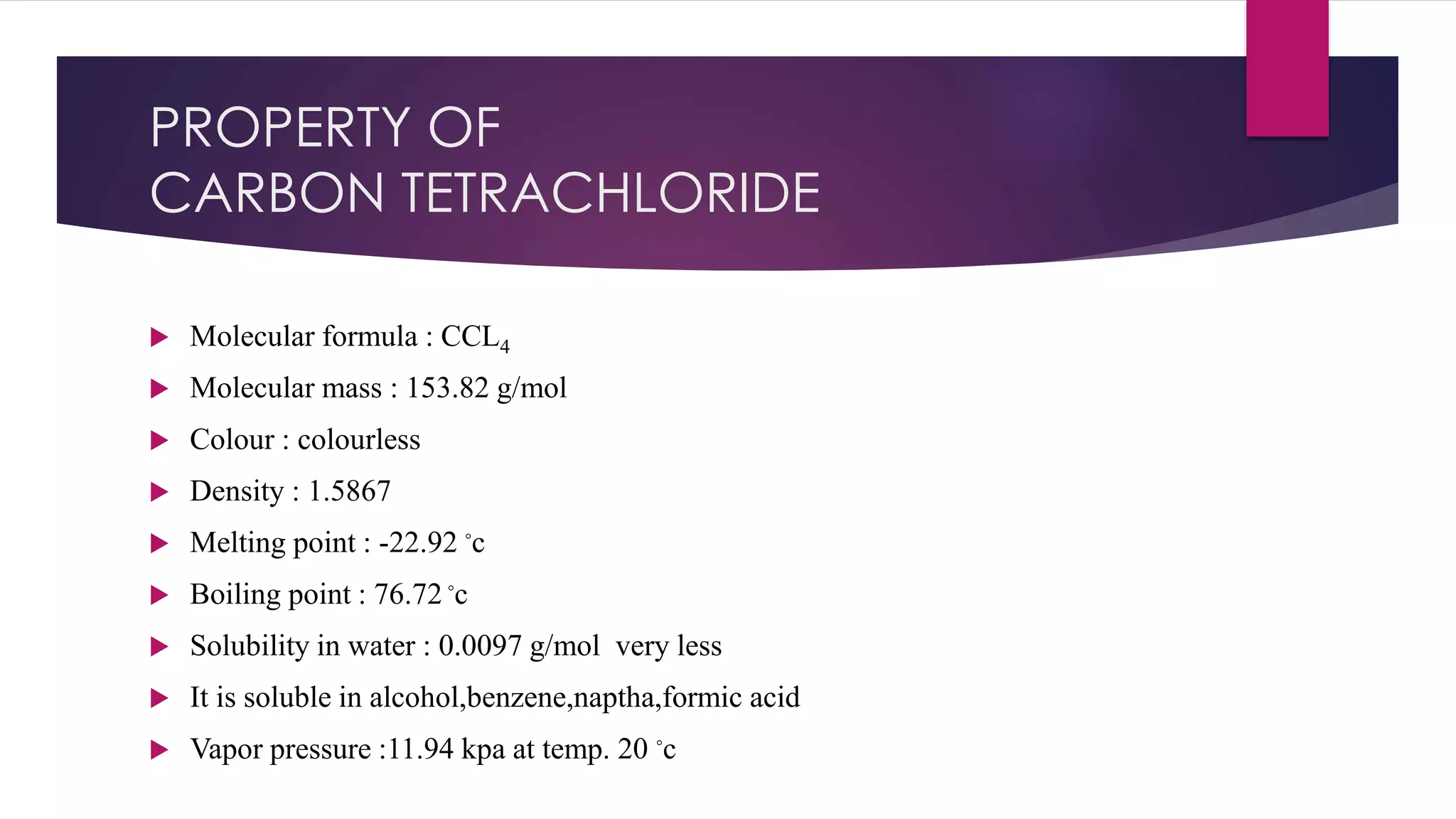 Introduction to carbon tetrachloride | PPTX