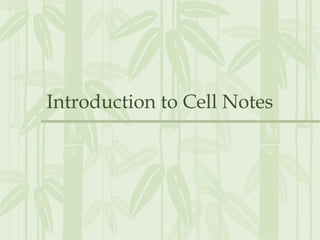 Introduction to Cell Notes
 