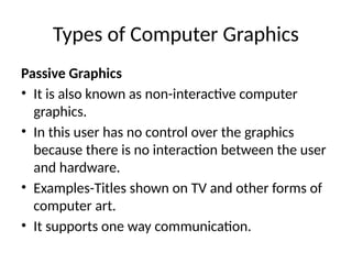 Computer Graphics Formulas Comprehensive Introduction to Computer Graphics: Types, Applications ...
