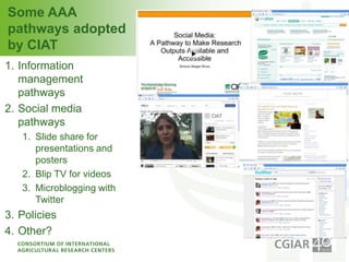 Introduction to cgiar efforts to make research processes aaa final