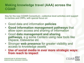 Introduction to cgiar efforts to make research processes aaa final