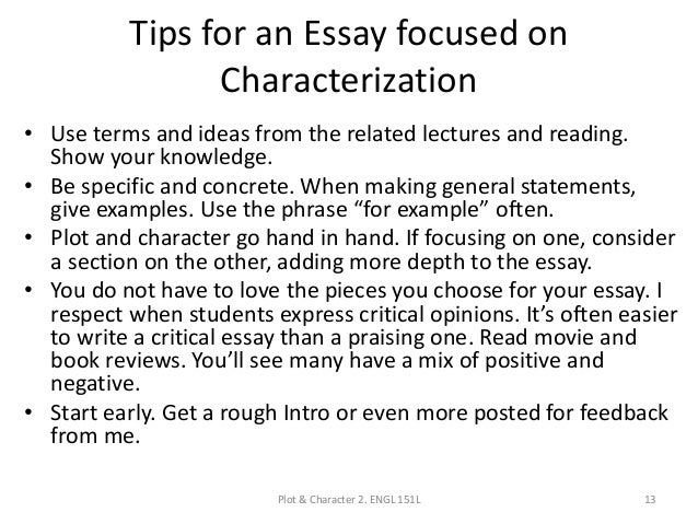 characterization for essays