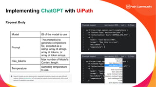Introduction to ChatGPT & how its implemented in UiPath | PDF