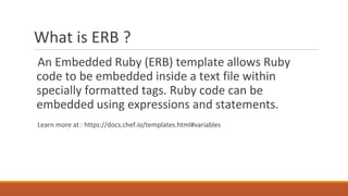 Ruby Erb Introduction to chef | PPTX