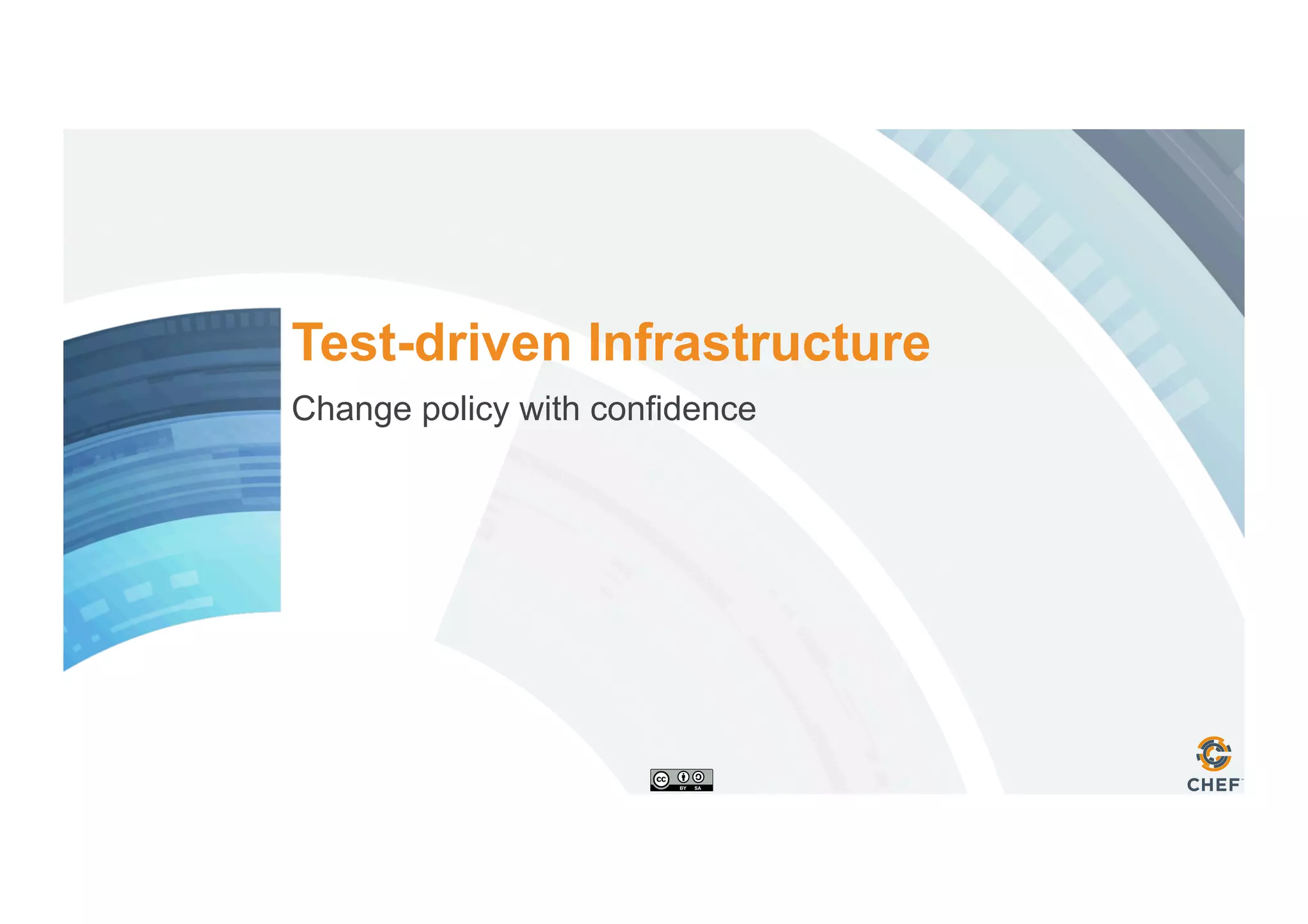Test-driven Infrastructure
Change policy with confidence
 