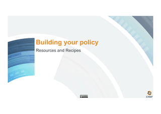 Building your policy
Resources and Recipes
 