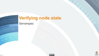 v0.1.3
Verifying node state
Serverspec
 