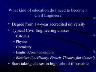 Civil Engineer Class Introduction to civil engineering | PPT