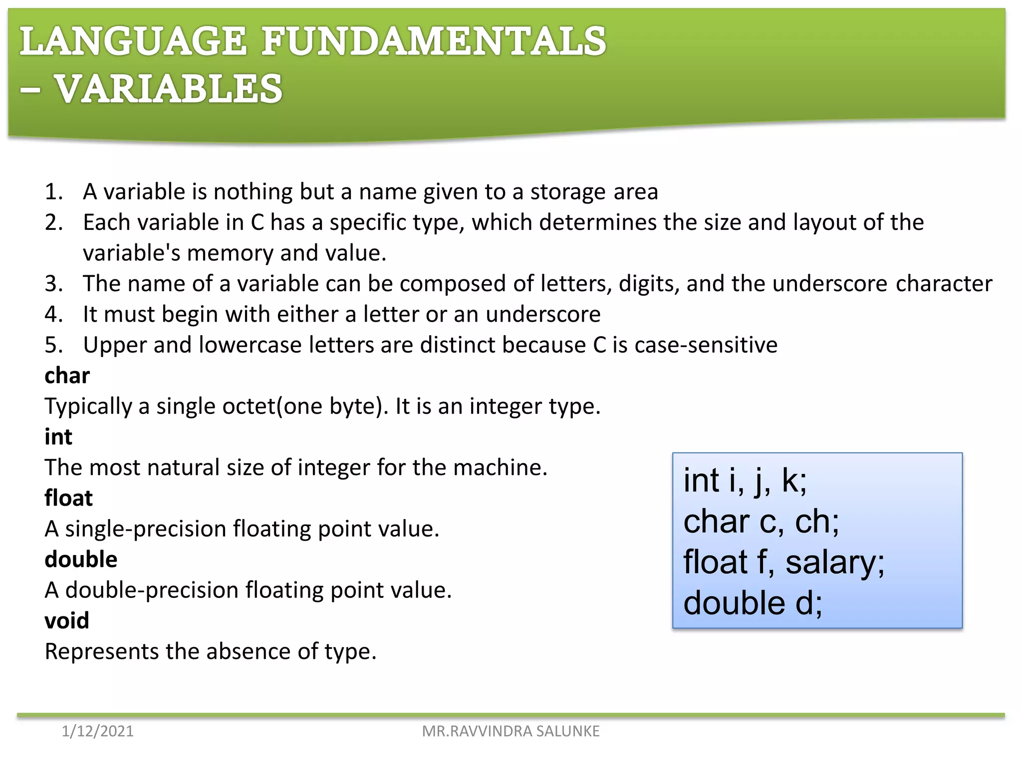 Introduction to c language