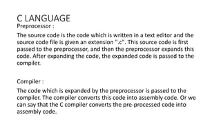 INTRODUCTION TO C LANGUAGE.pptx image.