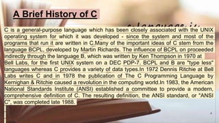 Introduction to c language | PPTX