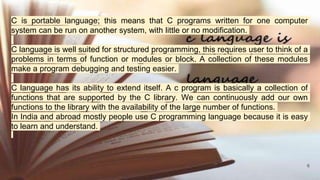 Introduction to c language | PPTX