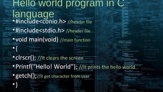 Introduction to c language by nitesh | PPT