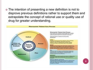  The intention of presenting a new definition is not to
disprove previous definitions rather to support them and
extrapolate the concept of rational use or quality use of
drug for greater understanding.
8
 