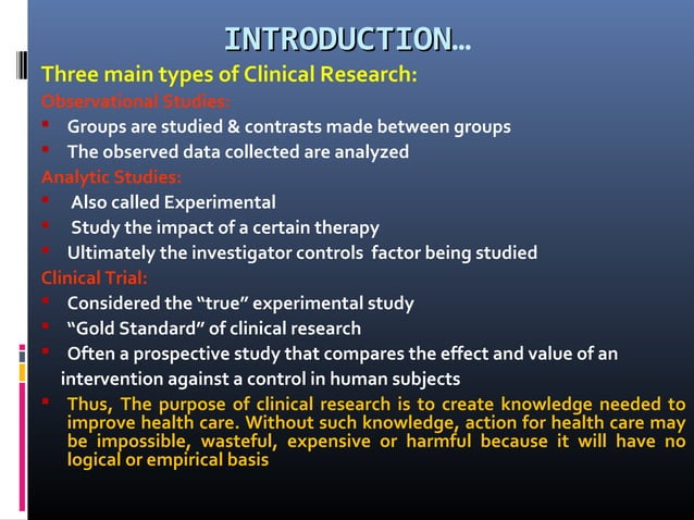 Introduction to clinical research | PPT