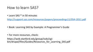 Introduction to clinical sas programming | PPTX | Programming Languages ...