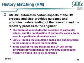 Computer Modellling Group introduction to CMOST | PPT