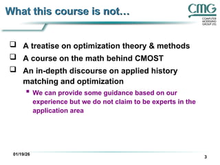 Computer Modellling Group introduction to CMOST | PPT