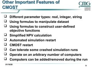 Computer Modellling Group introduction to CMOST | PPT