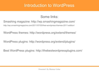 Introduction to cms and wordpress | PPT