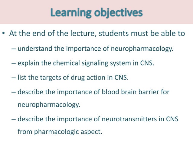 Introduction To Neuropharmacology Pptx Brain And Nervous System Introduction To Neuropharmacology Pptx Brain And Nervous System