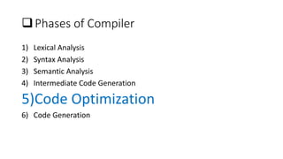 Introduction to code optimization by dipankar | PPTX