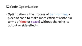 Introduction to code optimization by dipankar | PPTX