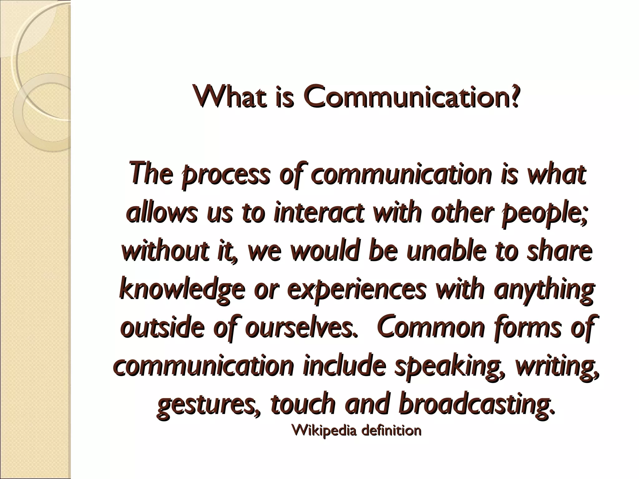 Introduction to communication | PPT