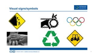 licensed under a Creative Commons Attribution 3.0
Visual signs/symbols
6
 