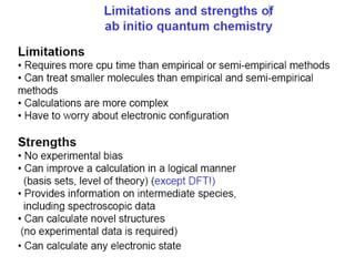 its.unc.edu 80
Limitations and Strengths
of ab initio quantum
chemistry
 
