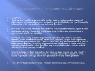 Introduction to complementary & alternative medicine | PPTX