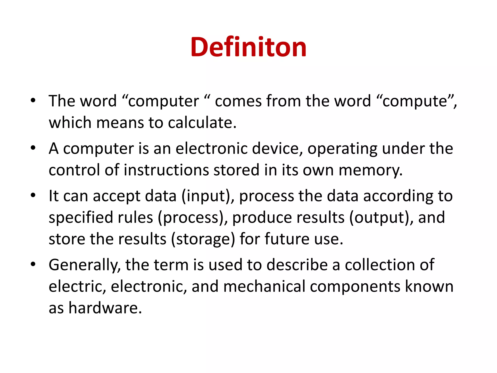 Introduction to components of computer system | PPTX | Data Storage and ...