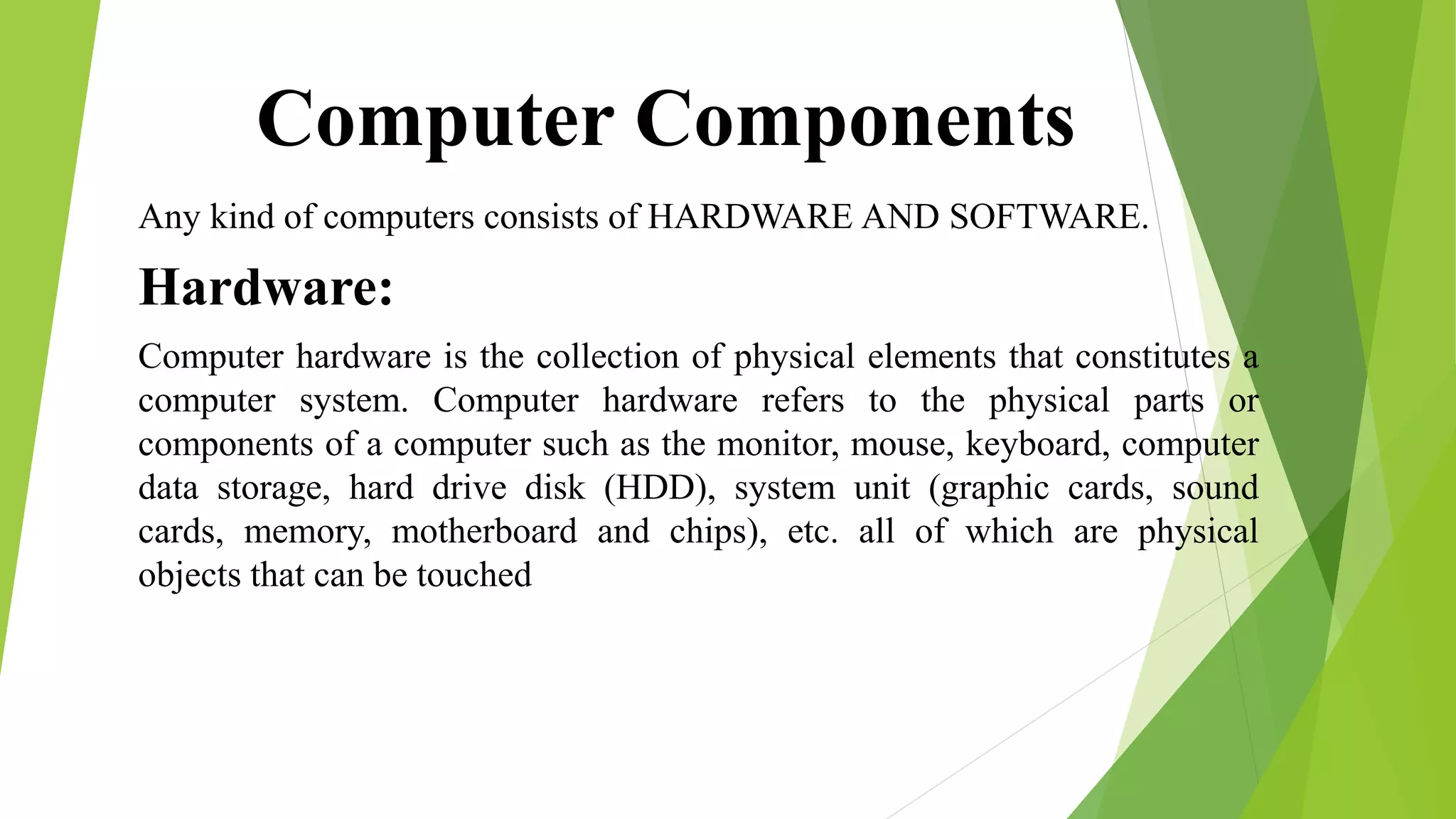Introduction to computer | PPTX | Data Storage and Warehousing | Computing