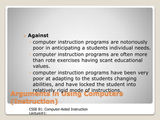 Introduction to computer aided instruction | PPT