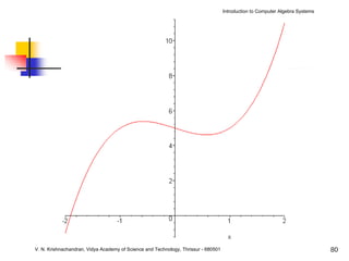 Introduction to Computer Algebra Systems




V. N. Krishnachandran, Vidya Academy of Science and Technology, Thrissur - 680501                                              80
 