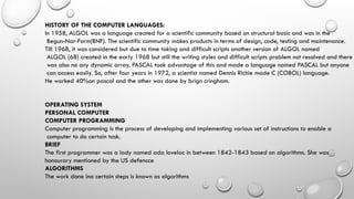 Comprehensive Introduction to Computers and Programming Concepts | PPTX