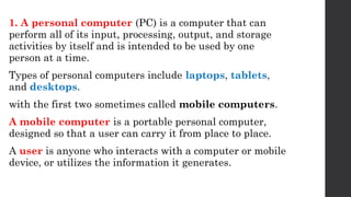 INTRODUCTION to COMPUTER Application (1) | PPTX