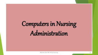 Introduction to Computer Applications in Patient Care and Nursing ...