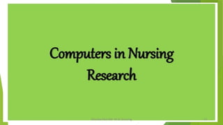 Introduction to Computer Applications in Patient Care and Nursing ...