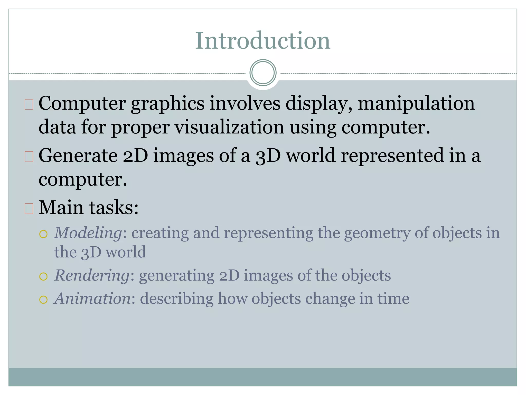 Introduction to computer graphics | PPTX