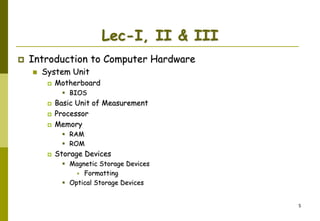 Introduction to Computer Hardware slides ppt | PPT | Operating Systems ...