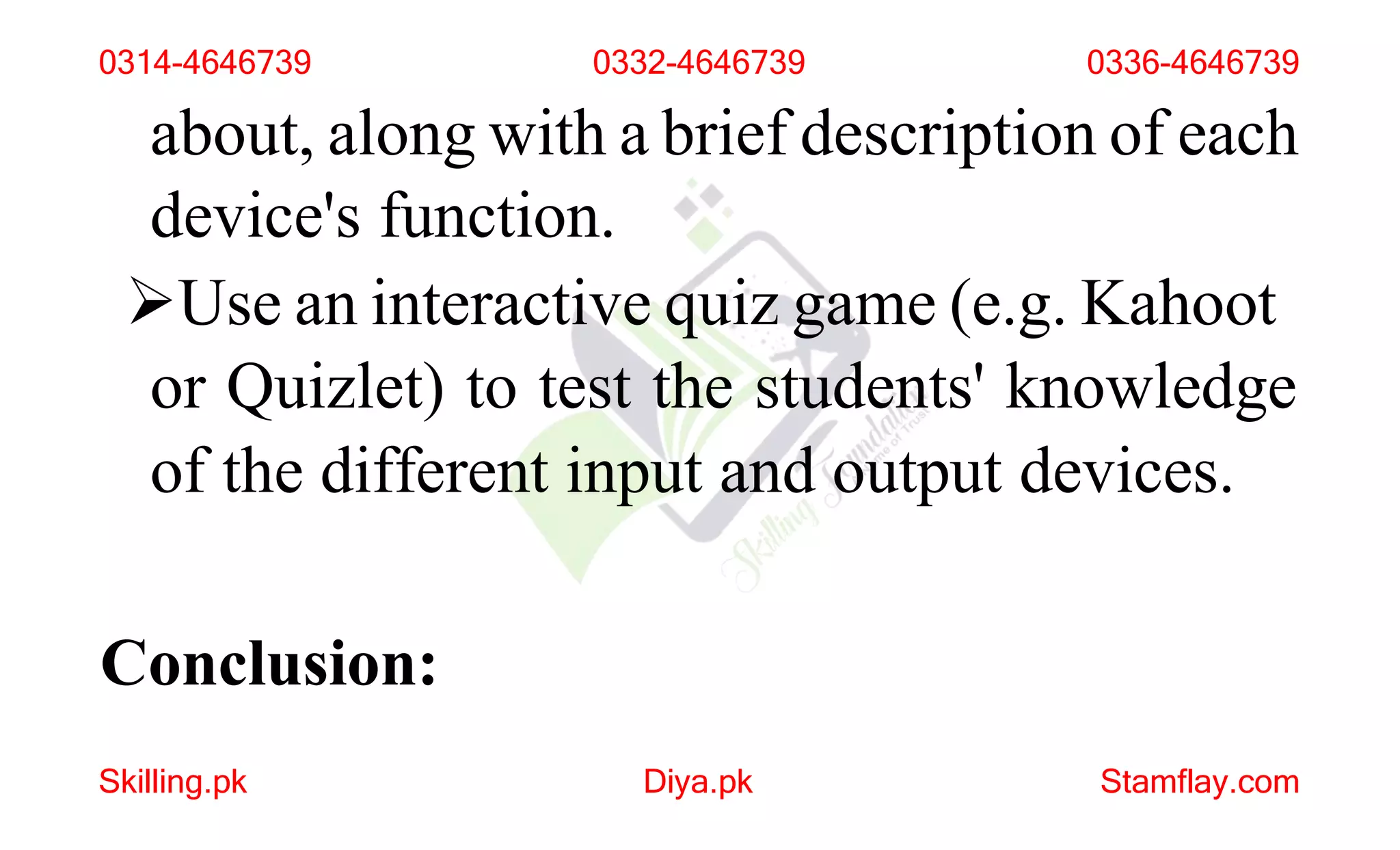 Introduction to Computer Input Output Devices Final Lesson Plan_1.pptx