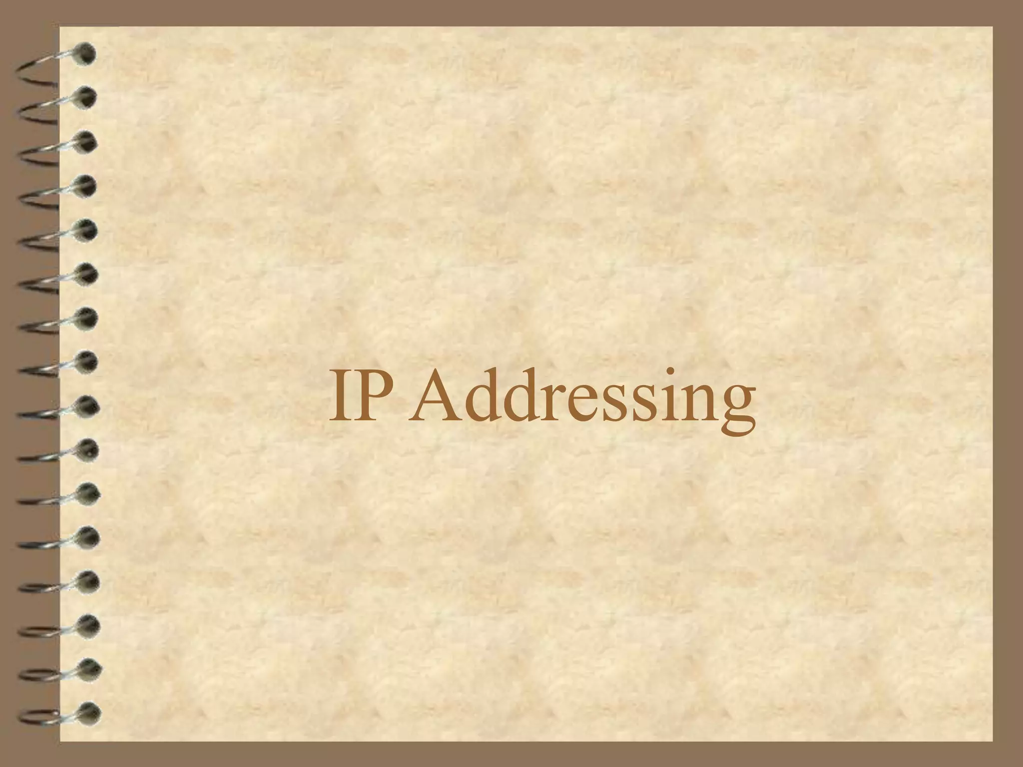 IP Addressing
 