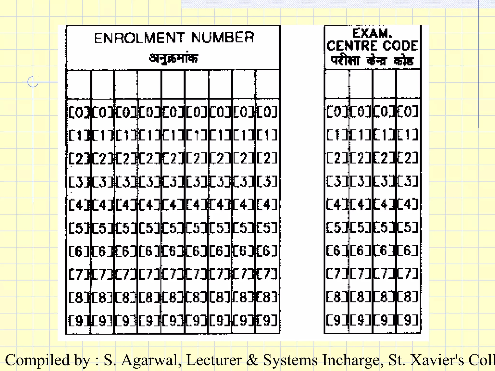 Compiled by : S. Agarwal, Lecturer & Systems Incharge, St. Xavier's Coll
 