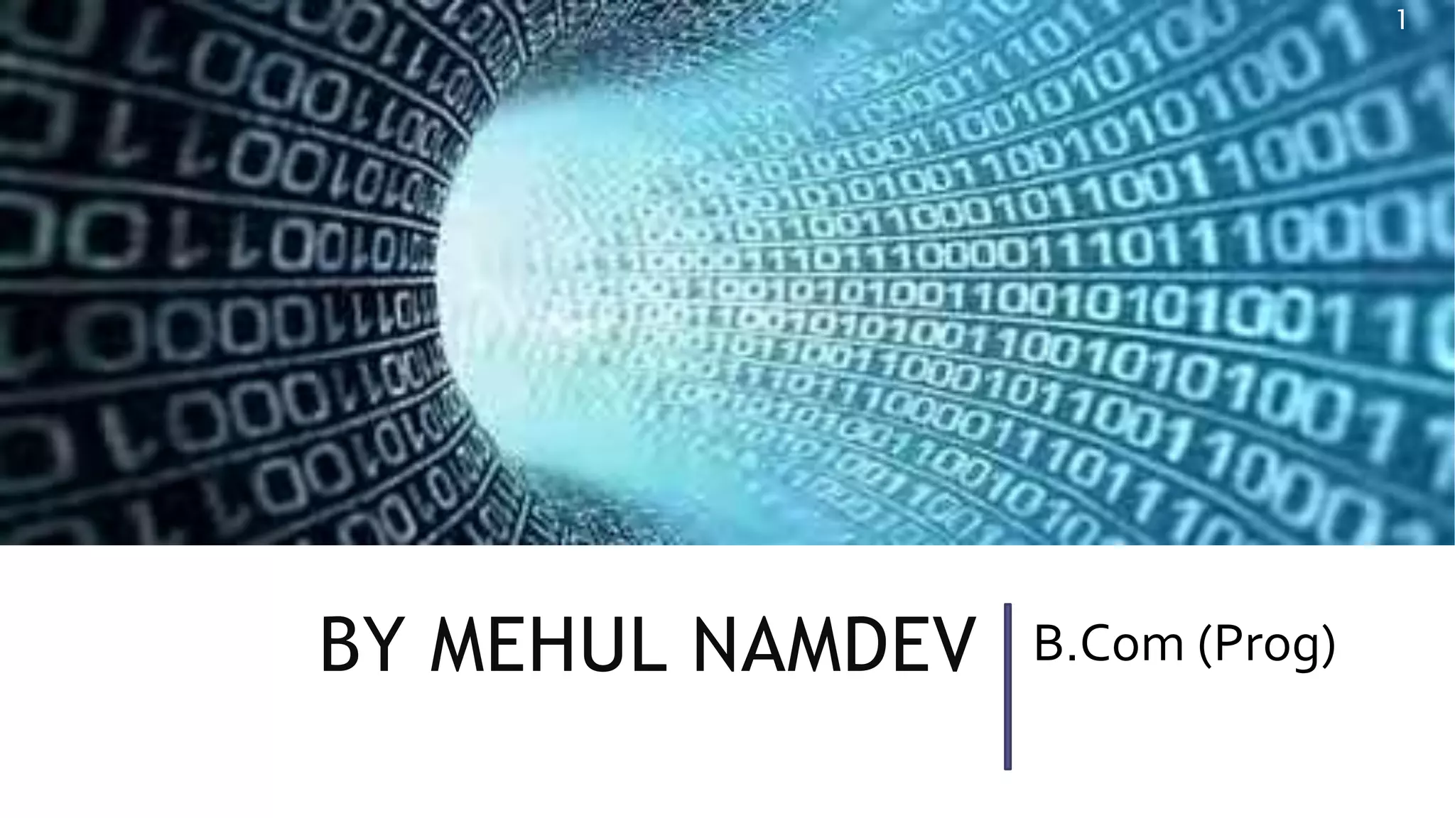 BY MEHUL NAMDEV B.Com (Prog)
1
 