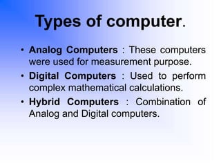 Introduction to computers