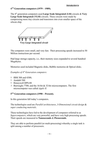 Introduction and fundamentals of Computers | DOCX