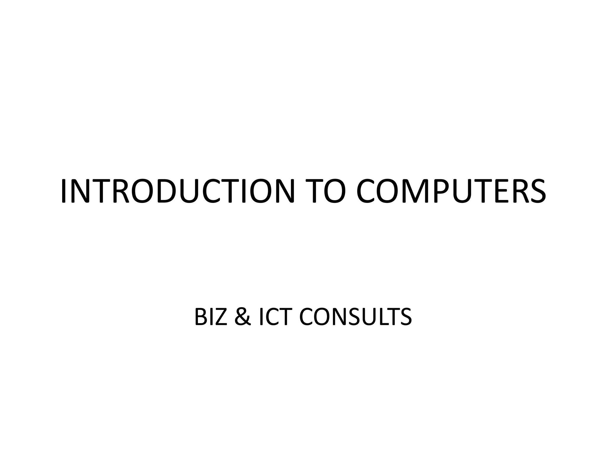 Introduction to computers notes | PPT
