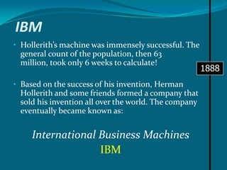 The Analytical EngineCombined Jaquard’s punch-card technology in order to pre-program  commands1847-1849babbage difference engine #2demo of difference engineEmploys many of the features that modern day computers possess!