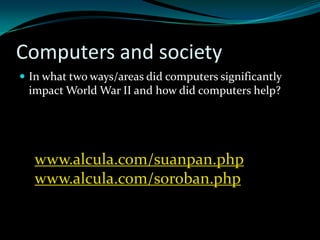 Electronic Counting Machines* It was 1000X faster than Mark I, but drew a lot of power …even dimmed the lights of Philadelphia when switched on!!* Mark I: 5 Additions / sec.* ENIAC: 5,000 Additions / sec.* ENIAC was made of 18,000 vacuum tubes.1946